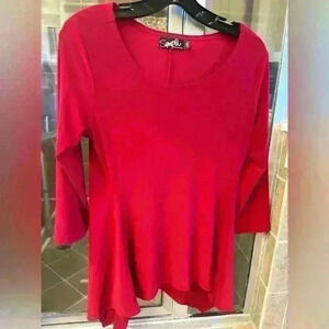 Sympli red high/low top. Size 10. Worn once.